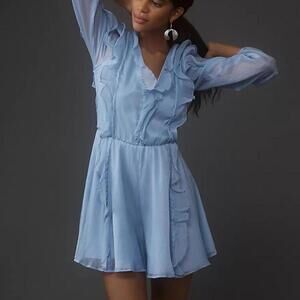 Anthropologie l NWT Hutch Long-Sleeve Frilled Romper Small